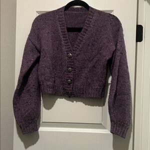 Elegant Purple Women's Cardigan